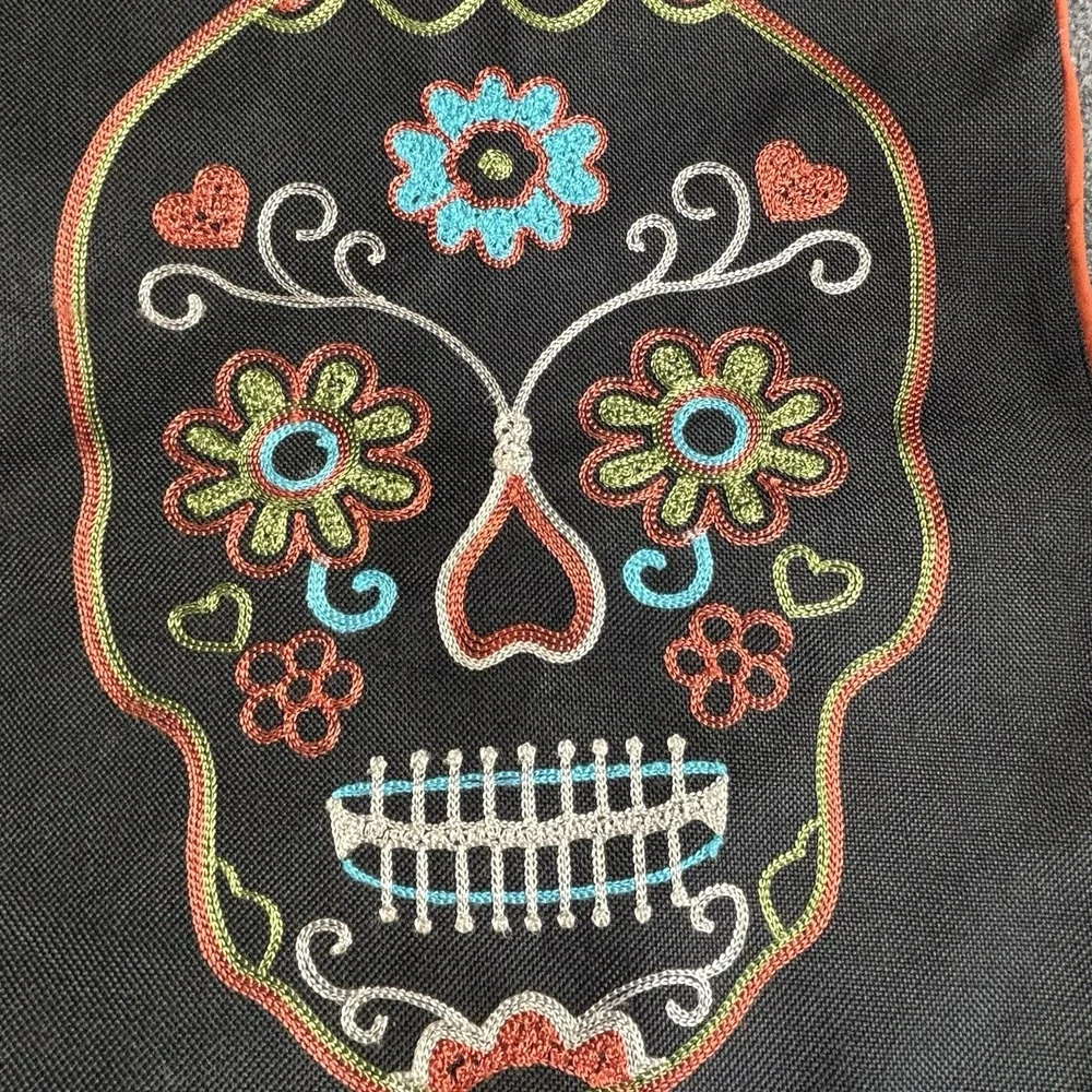 Day of the Dead Table Runner Halloween Sugar Skulls